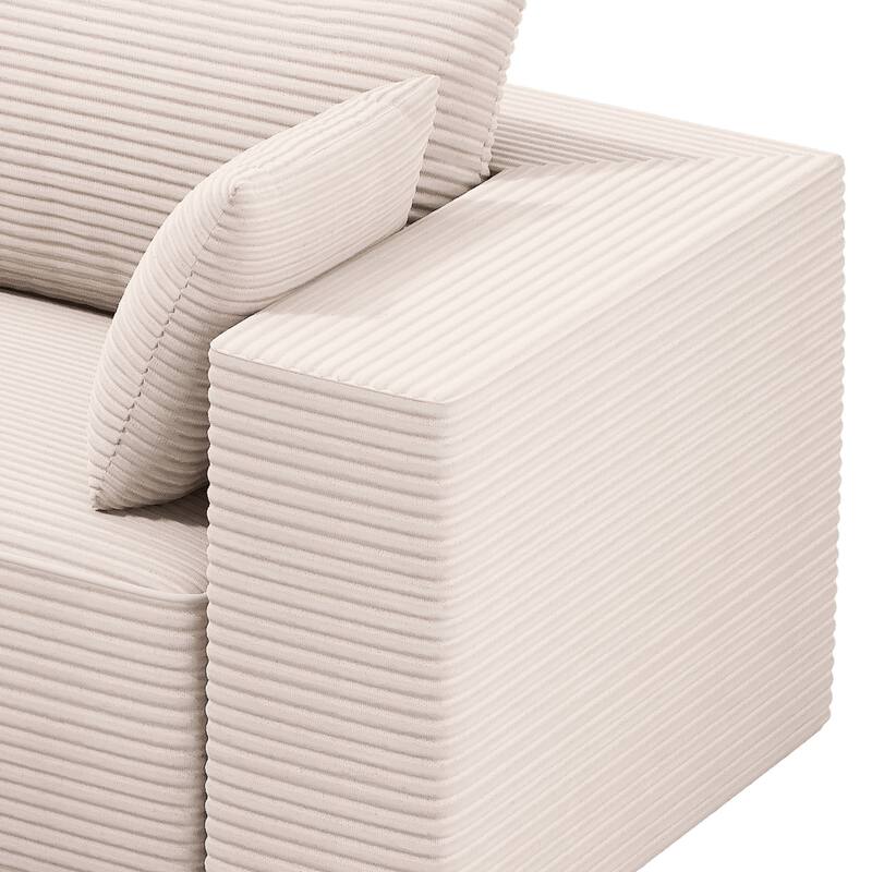 Moasis L Shaped Cloud Upholstered Couches Sectional Sofa with Deep Seat for Living Room or Bedroom