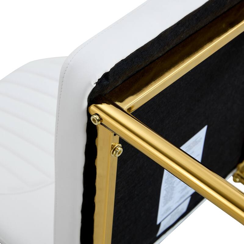 Set of 6 High Resilience Dining Chair with Metal Gold Leg