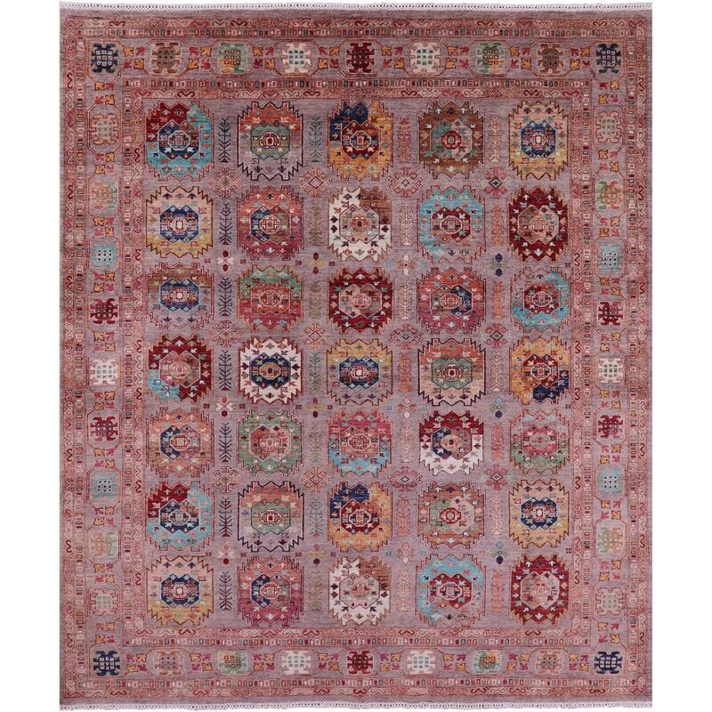 Golden Nile Turkmen Ersari Handmade Wool Rug - 8' 1" X 9' 6"