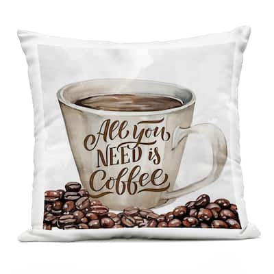 Stupell All You Need Morning Coffee Printed Outdoor Throw Pillow Design by Kim Allen