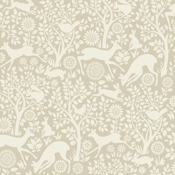 slide 1 of 1, Chesapeake Anahi Neutral Forest Fauna Wallpaper - 20.5in x 396in x 0.025in