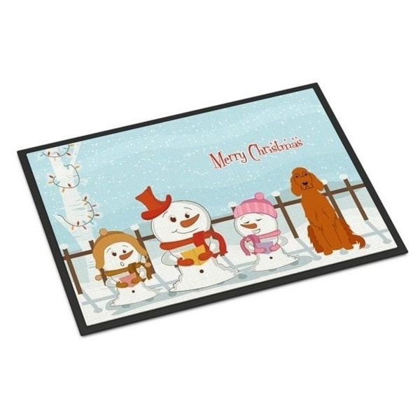 Carolines Treasures BB2395JMAT Merry Christmas Carolers Irish Setter Indoor or Outdoor Mat 24 x 0.25 x 36 in.