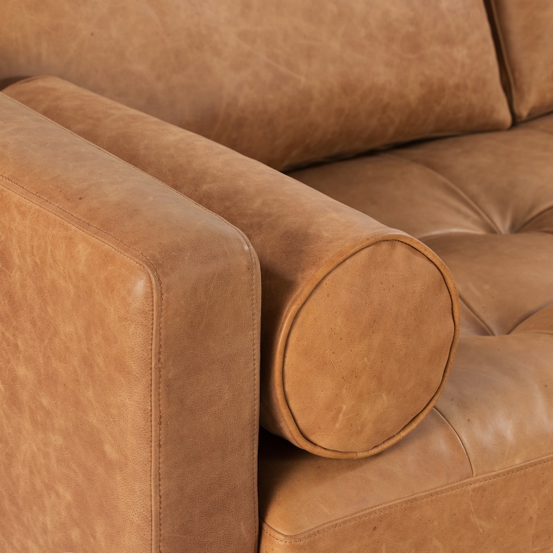 Poly & Bark Napa 72" Apartment Sofa - Full Grain Genuine Italian Leather