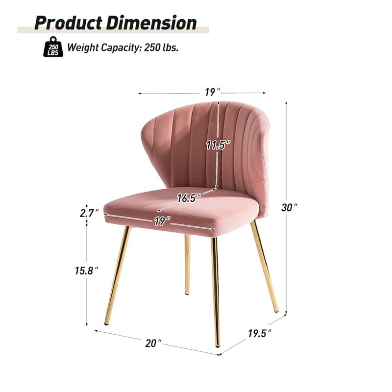 Barbara Side Chair with Metal Base Set of 4 by HULALA HOME