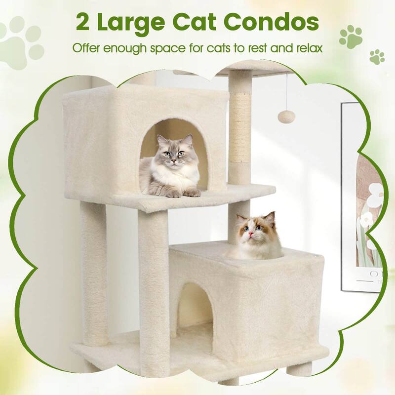 Costway 70” Cat Tree for Indoor Cats with Padded Top Perch, Dual - See Details