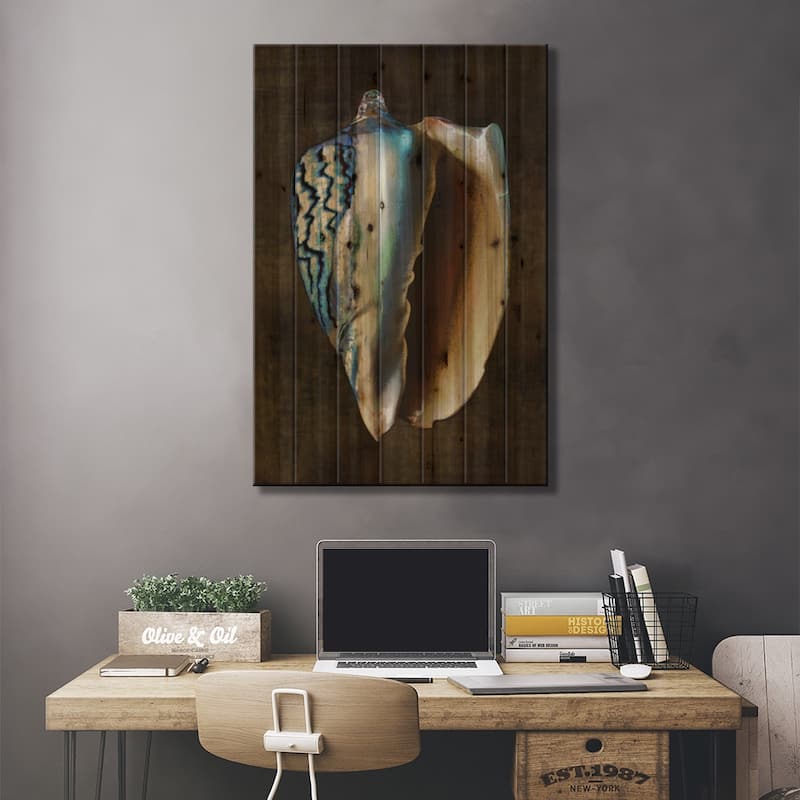 Ocean Treasure I Print On Wood by Caroline Kelly - Multi-Color