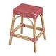 preview thumbnail 122 of 124, Robias 24.5" Rattan Rectangular Counter Stool Red/White Dot/ Natural Rattan Frame