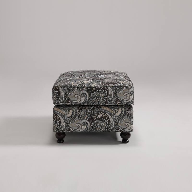 Morden Fort Classical Paisley Print Cocktail Rectangular Ottoman
