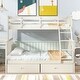 preview thumbnail 2 of 56, Twin Over Full Wood Bunk Bed with Storage Drawers and Ladder