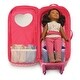 preview thumbnail 14 of 15, Badger Basket 3-in-1 Trolley Doll Carrier with Rocking Bed and Bedding - Pink/Polka Dot
