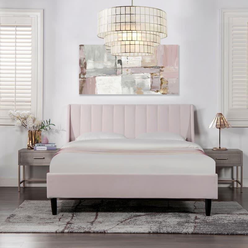 Willow Performance Velvet Channel Tufted Platform Bed
