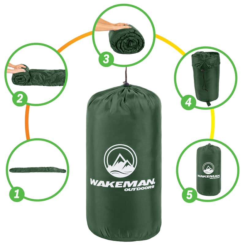 Mummy Sleeping Bag - Cold Weather Sleeping Bag - Waterproof with Drawstring Hood - Camping Equipment by Wakeman Outdoors