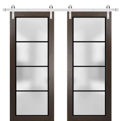 Sturdy Double Barn Door 36 x 80 Planum 2132 Chocolate Ash 13FT