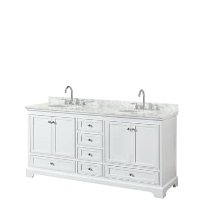 Wyndham Collection Deborah 72" Free Standing Double Vanity Set with