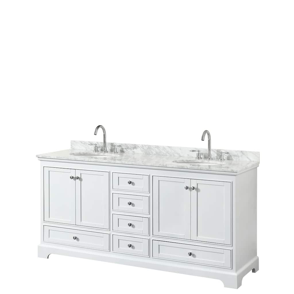 Wyndham Collection Deborah 72" Free Standing Double Vanity Set with