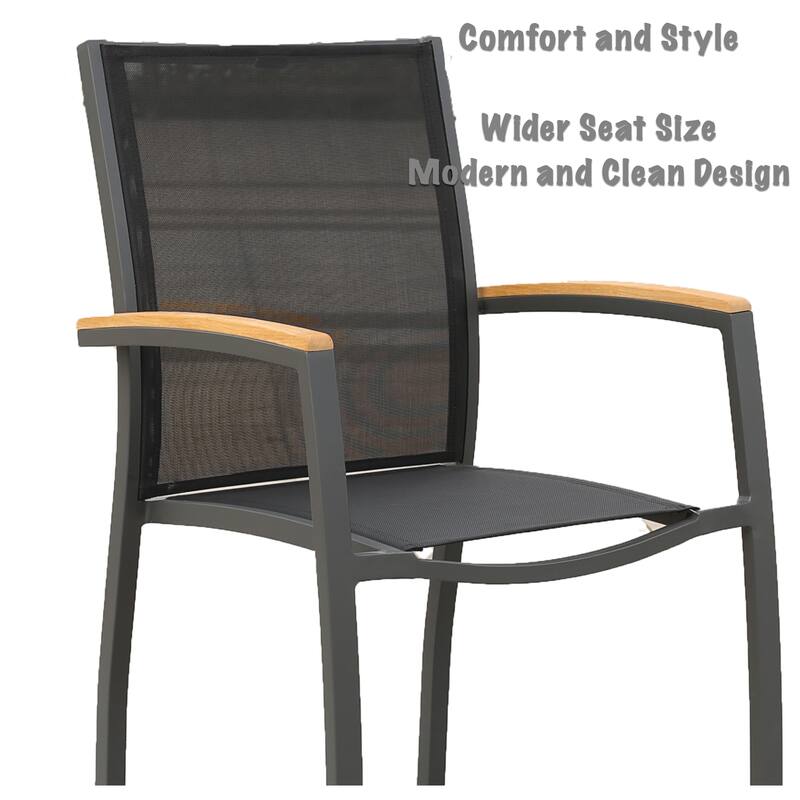 Galliano Dark Gray 9-Piece Aluminum Dining Set - N/A