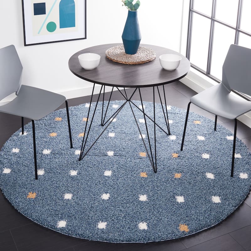 SAFAVIEH Calico Shag Inas Polka Dot 1.6-inch Thick Rug