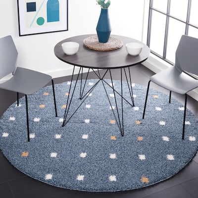 SAFAVIEH Calico Shag Inas Polka Dot 1.6-inch Thick Rug