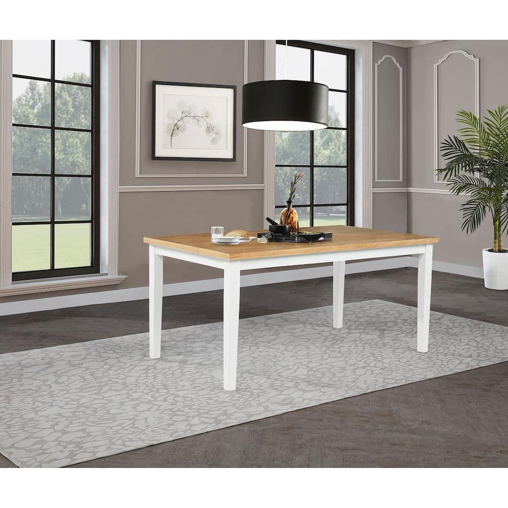 Andrews 66-inch Rectangular Dining Table Light Ash and White
