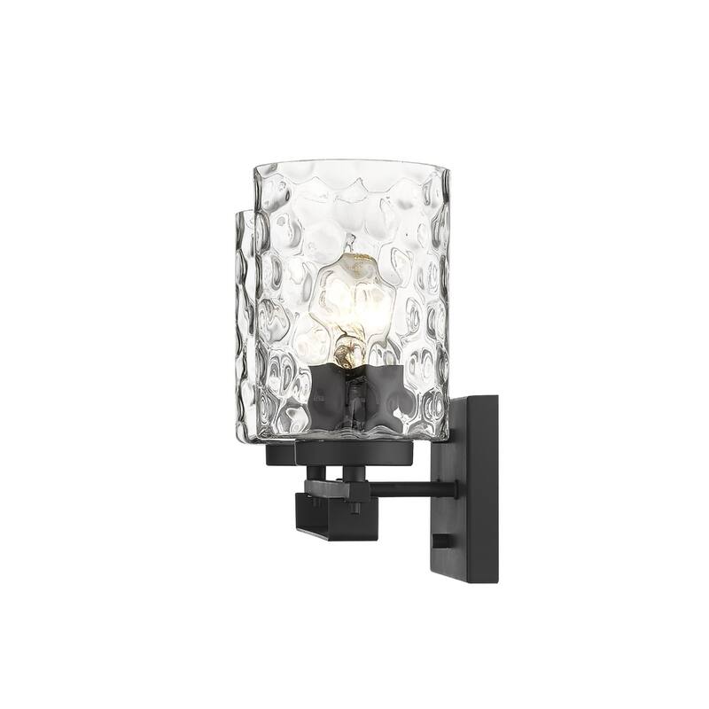 Hardwired Double Light Wall Sconce with Dimmable Steel Fixture and Clear Glass for Bathroom or Hallway - 10" H x 15" W x 6" D