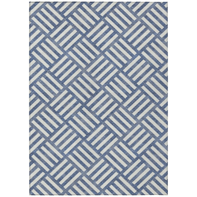 HomeRoots Geometric Transitional Rectangle Outdoor Rug