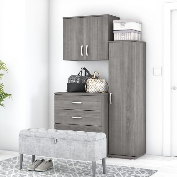 slide 1 of 24, Universal 3 Piece Modular Closet Storage by Bush Business Furniture Platinum Gray