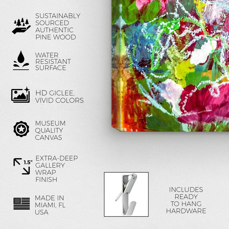 Wynwood Studio Abstract Spring Petals Pop Pink and Modern & Contemporary Wall Art Canvas Print