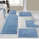 preview thumbnail 42 of 58, Classy Bathmat Collection 100% Cotton Non-Slip Bathroom Rug Set, Machine Washable Bath Rug, 5 Piece Bath Mat Set with Contour Blue