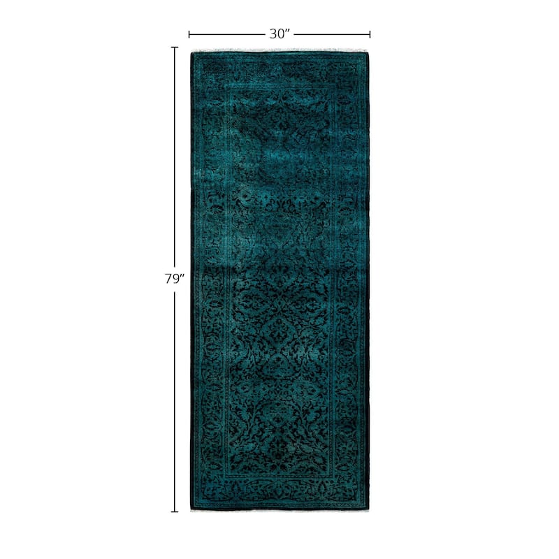 Contemporary Overdyed Wool Hand Knotted Runner - 2' 6" x 6' 7"