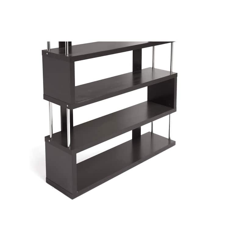 Barnes Dark Brown Six-Shelf Modern Bookcase - Dark Brown - 75.2" H x 43.3" W x 11.4" D