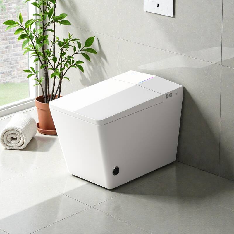 Square Smart Toilet with Built In Tank. Foot Sensor Lid. Auto Flush. Heated Bidet Seat. LED Display. Remote