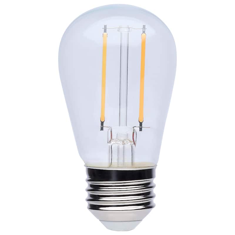 S14 LED String Light Replacement Lamp Medium Base 2700K Clear 4-Pack - Clear