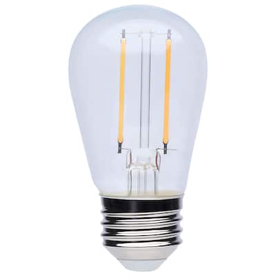 S14 LED String Light Replacement Lamp Medium Base 2700K Clear 4-Pack