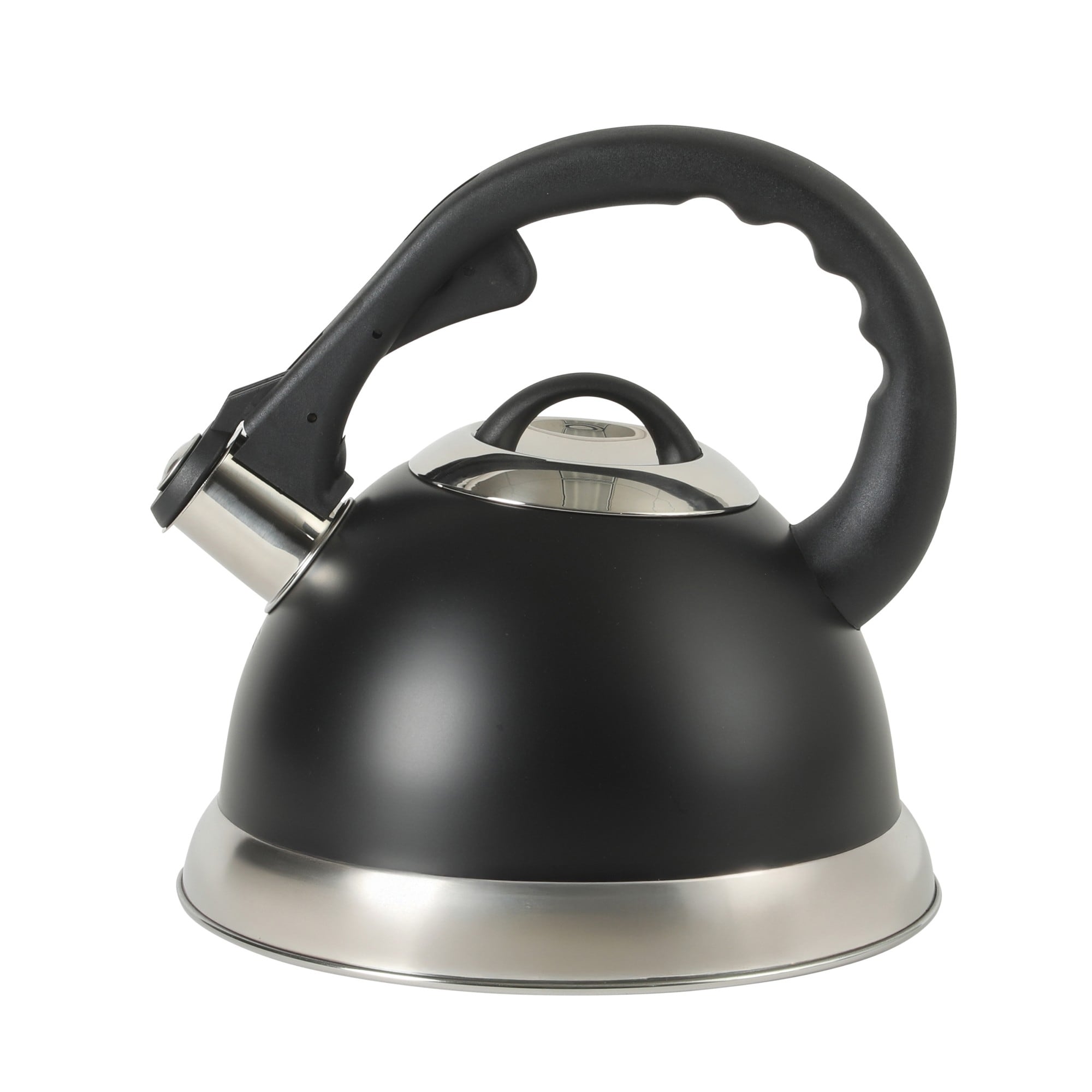 Oster Clarefield 2.4 Qt Whistling Tea Kettle with Lid, Heat-Resistant Nylon Handle and Knob, Stainless Steel Trim