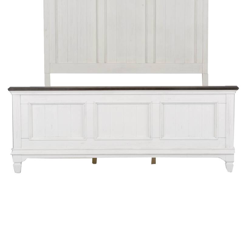 Copper Grove Allyson Park Wirebrushed White Charcoal Queen Panel Bed