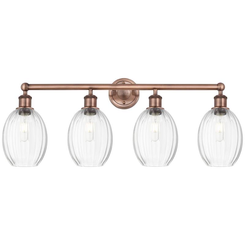 Innovations Lighting Endless Possibilities Edison - Preston - 4 Light 33" Bulb Shade Bath Vanity Light - Clear/Antique Copper