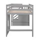 preview thumbnail 6 of 8, Twin Size Loft Bed with Storage Staircase and Window,Sturdy Wood Frame,Gray