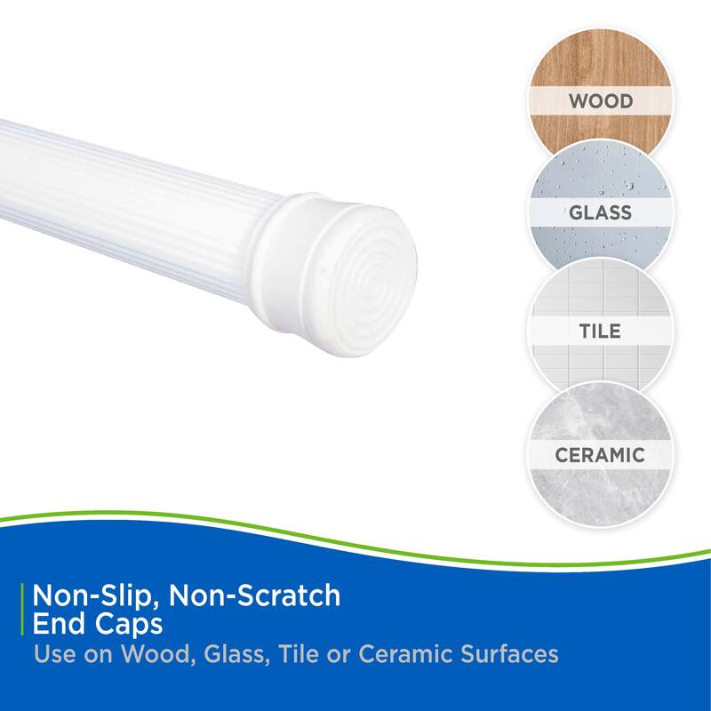 Kenney Twist & Fit No Tools Spring Tension Shower Curtain Rod, 42-72"