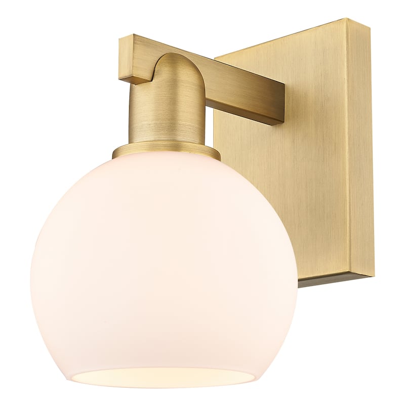 Innovations Lighting 716-1W-10-6 Athens Sconce Athens 10" Tall Wall - Brushed Brass / Matte White