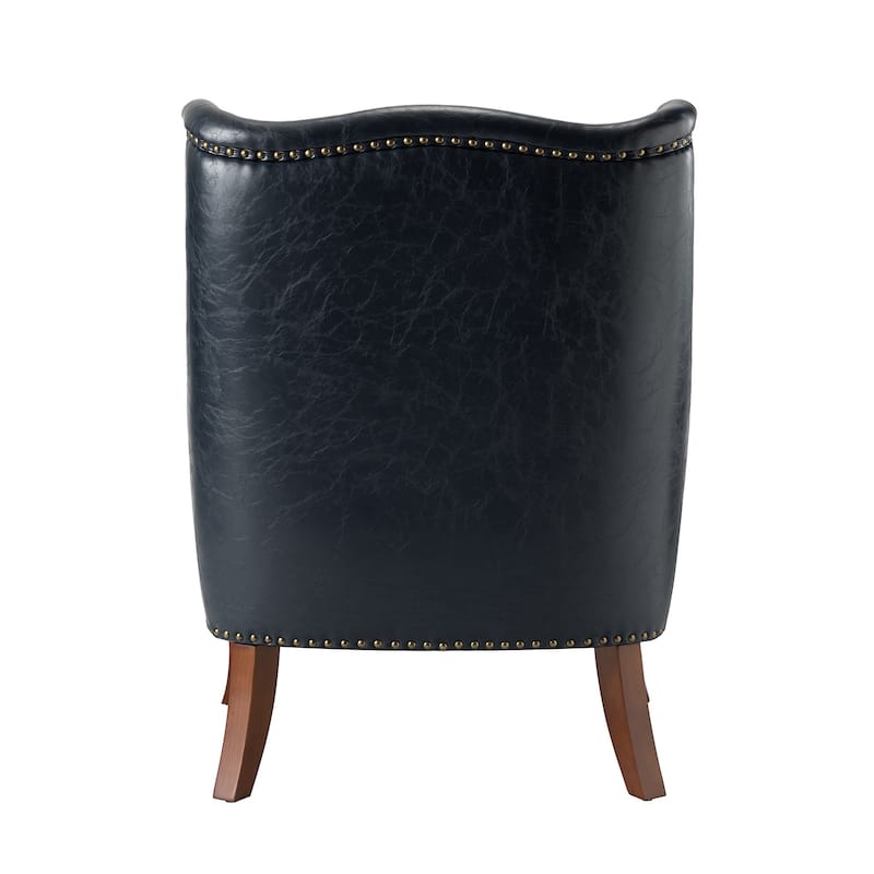 Konrad Comfy Living Room Vegan Leather Armchair by HULALA HOME