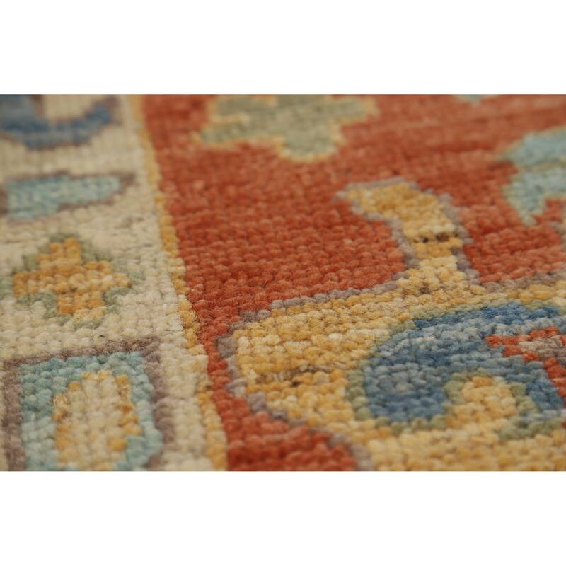 Hand Knotted Oriental 100% Wool Carpet Transitional All-Over Navy Blue & Blues Oushak Area Rug - 10' 8'' X 8' 0''