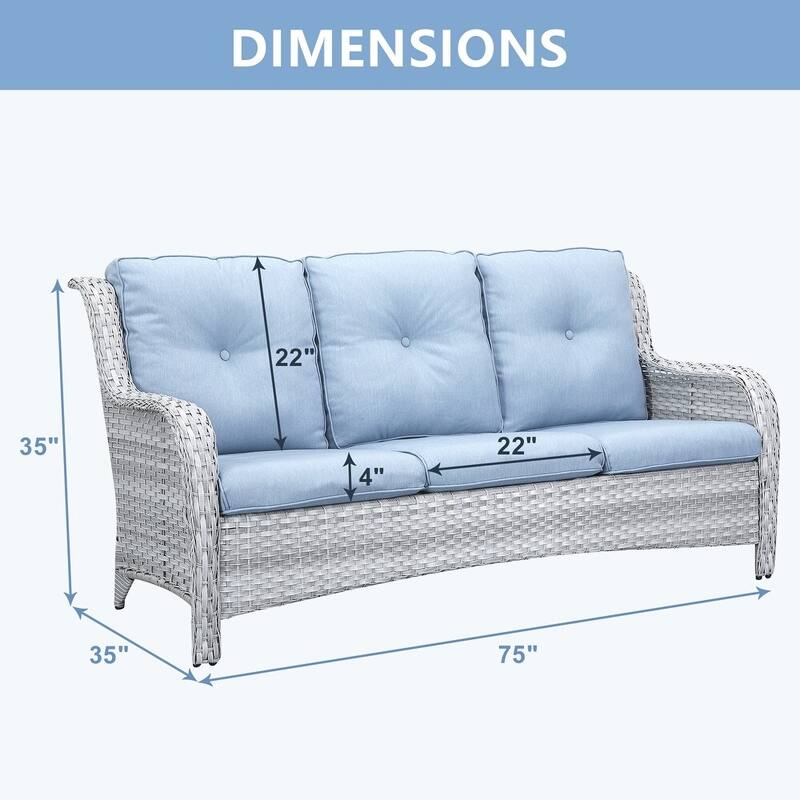 Gymojoy 7 Piece Outdoor Sofa Swivel Rocker Chairs Set