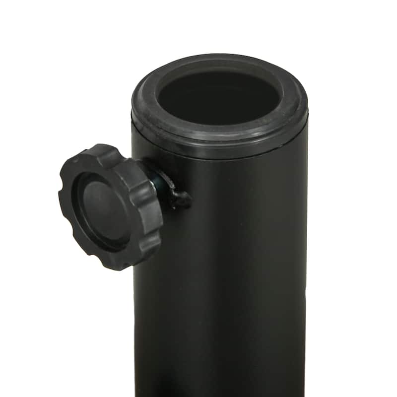 Heavy Duty Fillable Umbrella Base with Steel Holder for Outdoor Use, Fits 1.5inch or 2inch Poles, Brown