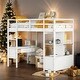 preview thumbnail 1 of 23, Elegant & Multifunctional Design Twin Size Loft Bed with Built-in Desk with 2 Drawers, and Storage Shelves, Space Saving, White White