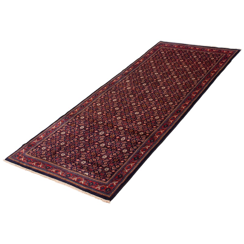 ECARPETGALLERY Hand-knotted Andelz Navy Wool Rug - 4'3 x 10'3