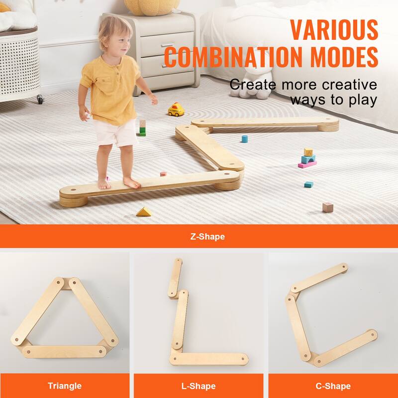 Balance Beam Stepping Stones Build Coordination and Gross Motor Skills, Indoor or Outdoor Play