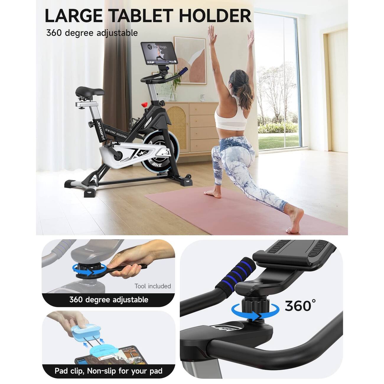 Exercise Bike Stationary, Cycling Bike with Bluetooth Sensor