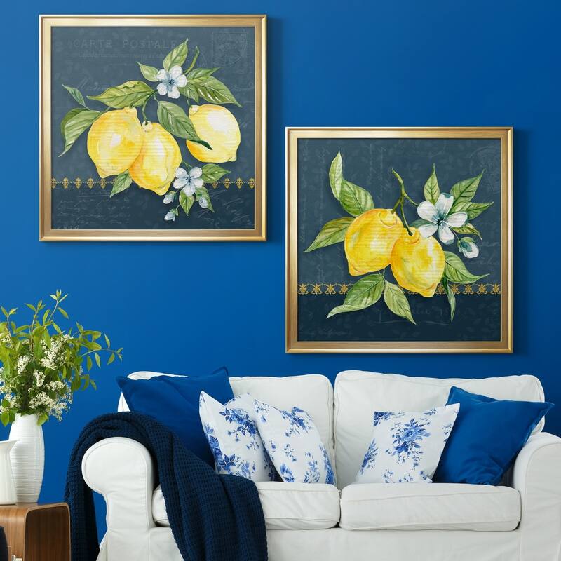 Blue Lemon Squeeze I Premium Framed Canvas - Ready to Hang