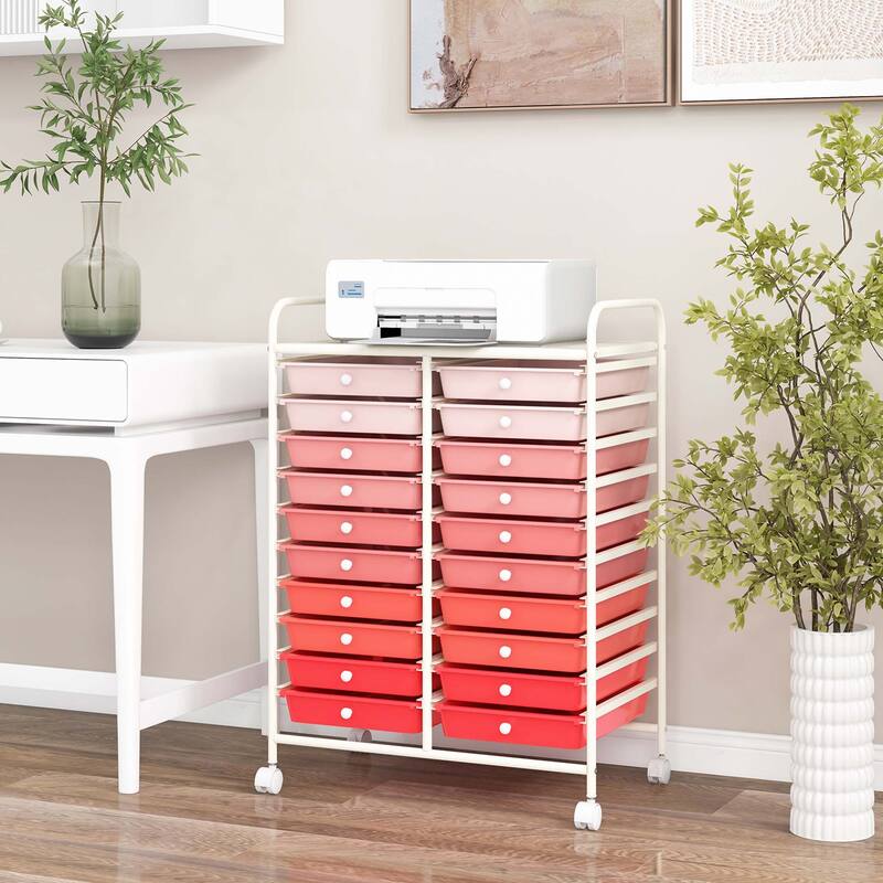 Costway 20 Drawers Rolling Cart Storage Scrapbook Paper Studio - See Details