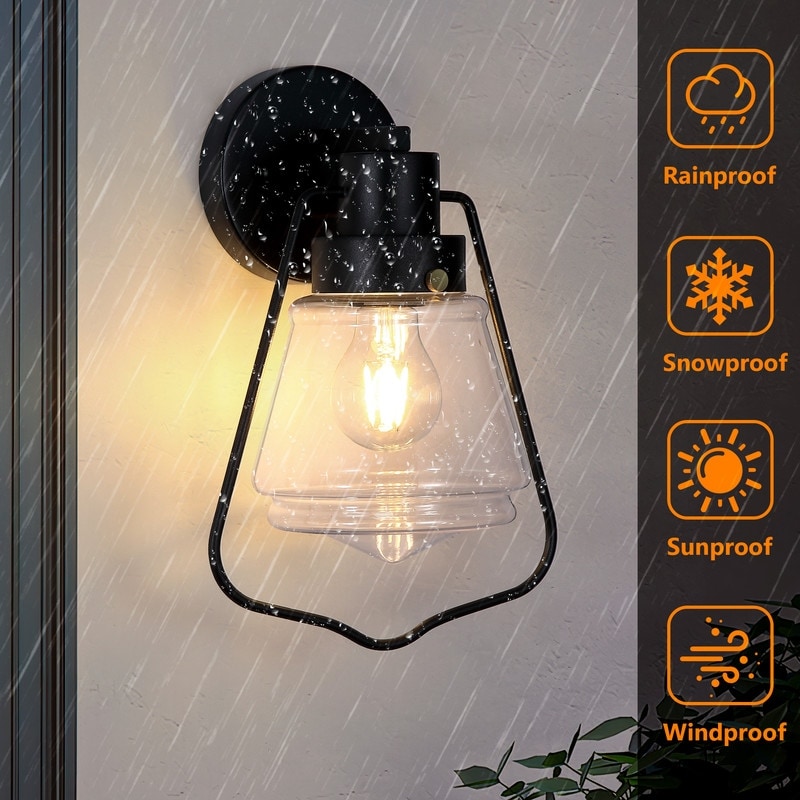 BesLowe 2-Pack Outdoor Light Fixtures Wall Mount, Waterproof Exterior Wall Lanterns Porch Lights
